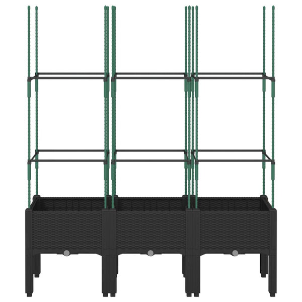Pflanzkübel mit Rankgitter Schwarz 120cm