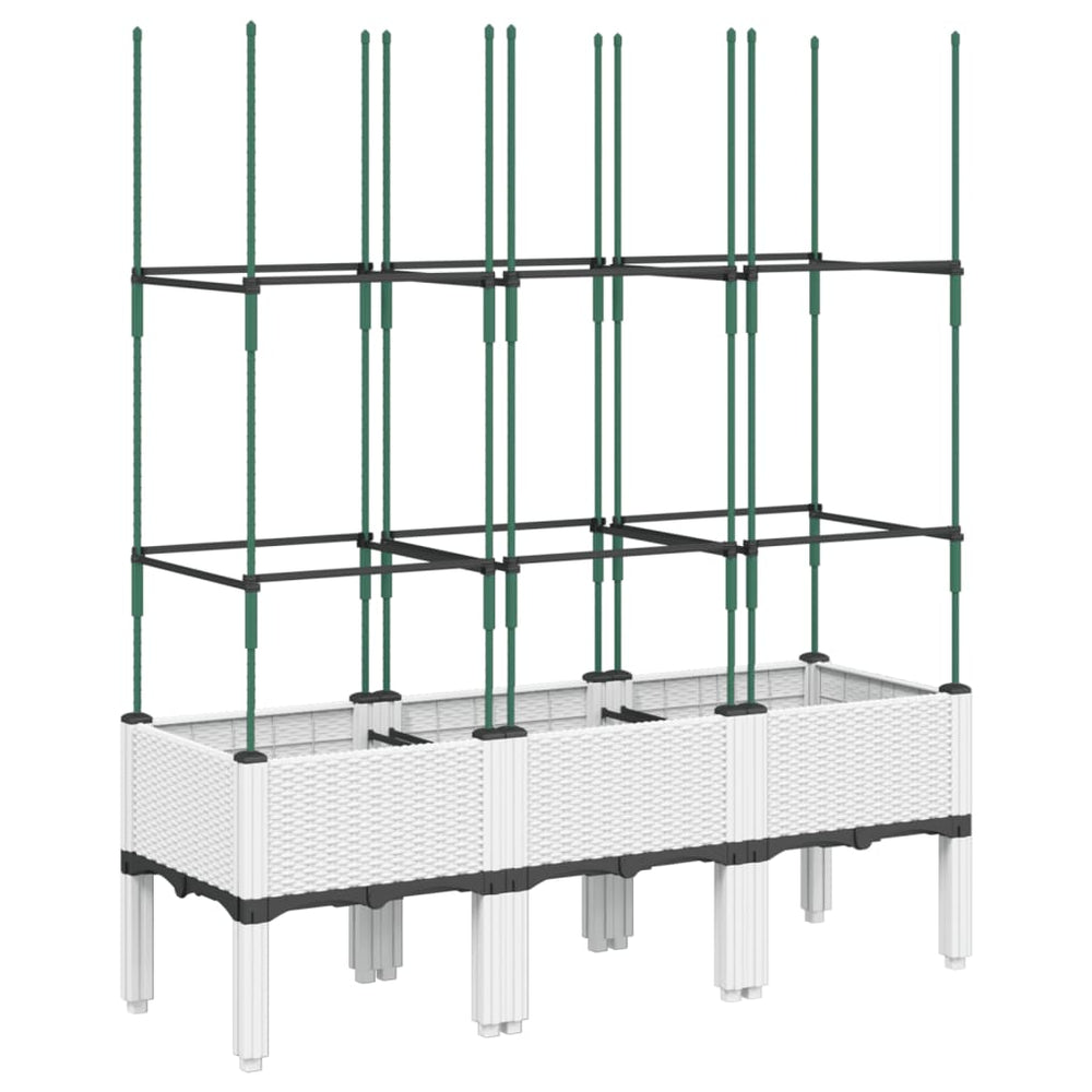 Pflanzkübel mit Rankgitter Weiß 120cm