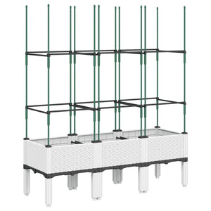 Pflanzkübel mit Rankgitter Weiß 120cm