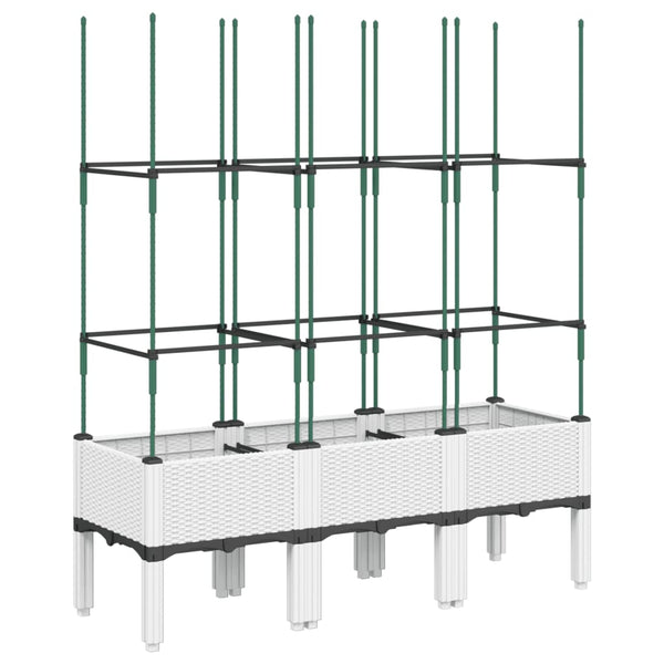 Pflanzkübel mit Rankgitter Weiß 120cm