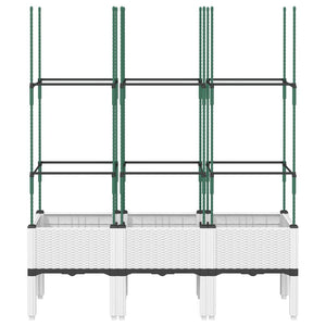Pflanzkübel mit Rankgitter Weiß 120cm