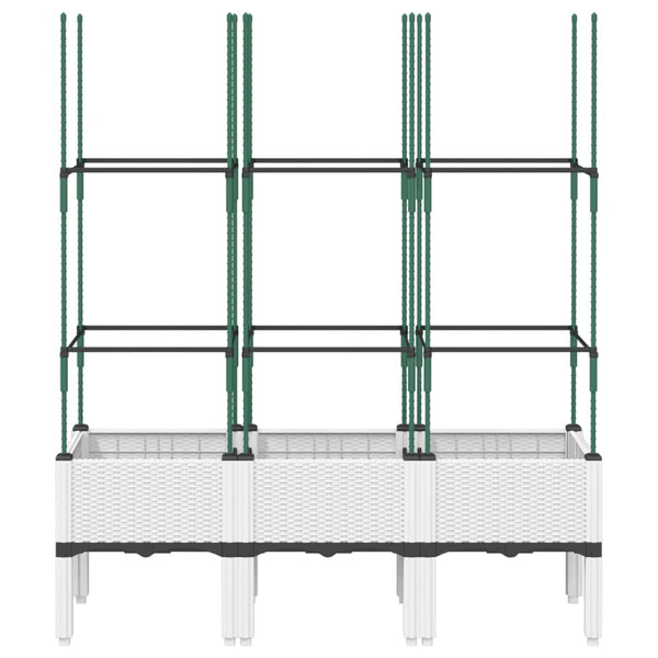 Pflanzkübel mit Rankgitter Weiß 120cm
