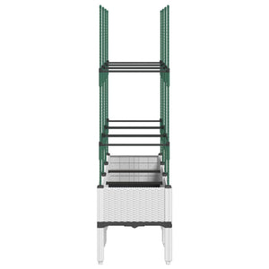 Pflanzkübel mit Rankgitter Weiß 120cm