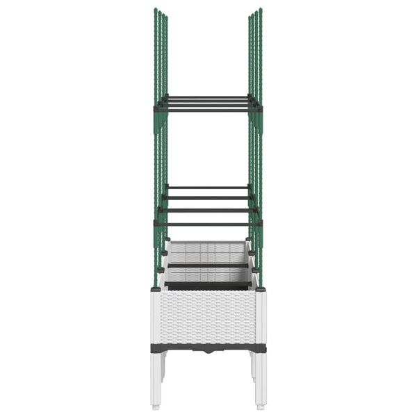Pflanzkübel mit Rankgitter Weiß 120cm