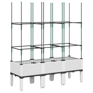 Pflanzkübel mit Rankgitter Weiß 120cm
