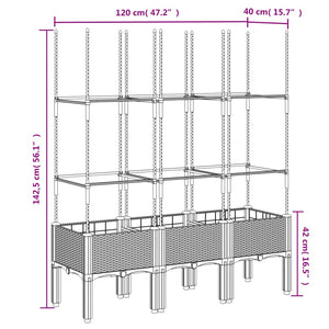 Pflanzkübel mit Rankgitter Weiß 120cm