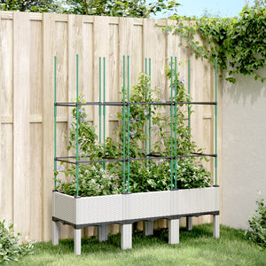 Pflanzkübel mit Rankgitter Weiß 120cm