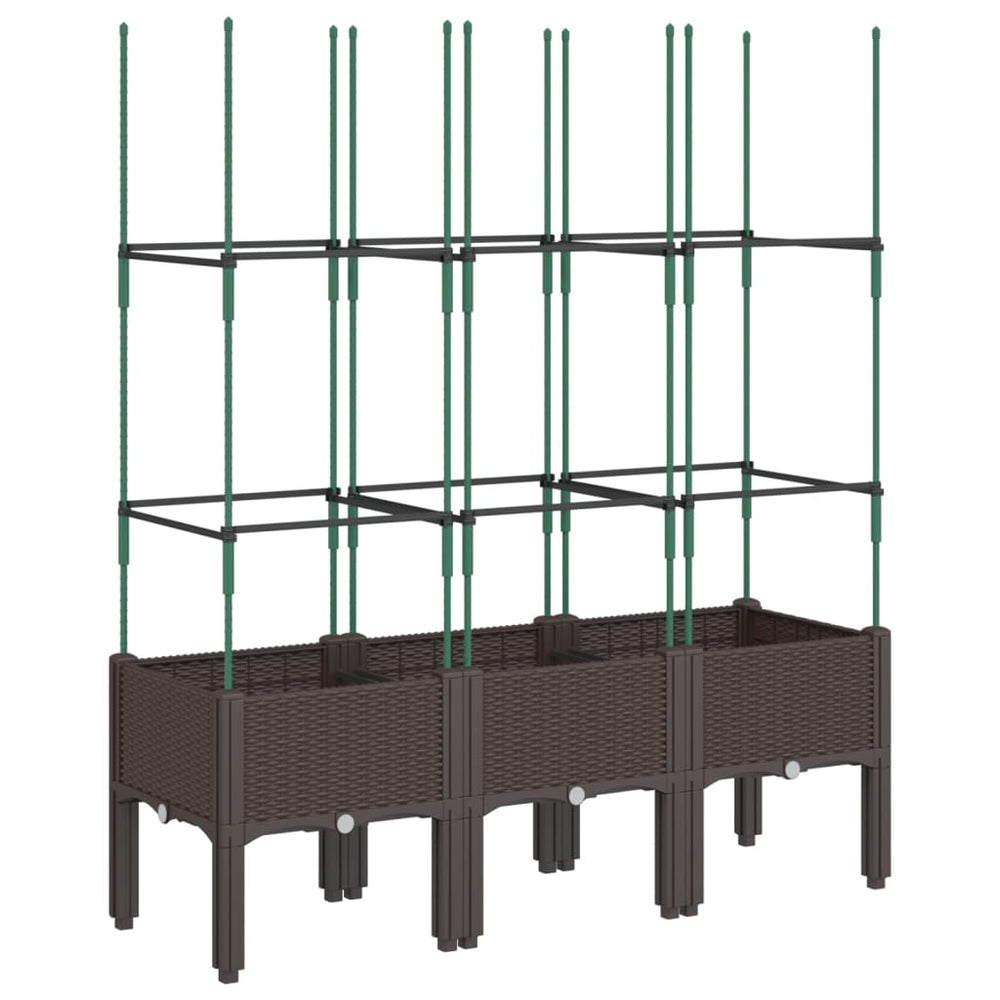 Pflanzkübel mit Rankgitter Braun 120cm