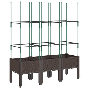 Pflanzkübel mit Rankgitter Braun 120cm