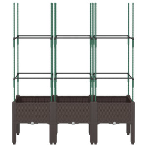 Pflanzkübel mit Rankgitter Braun 120cm