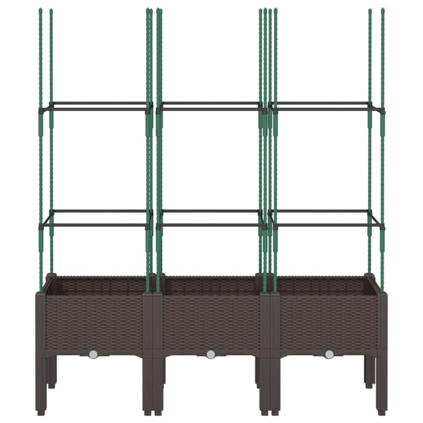 Pflanzkübel mit Rankgitter Braun 120cm