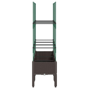 Pflanzkübel mit Rankgitter Braun 120cm