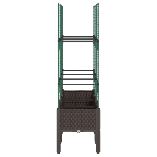 Pflanzkübel mit Rankgitter Braun 120cm