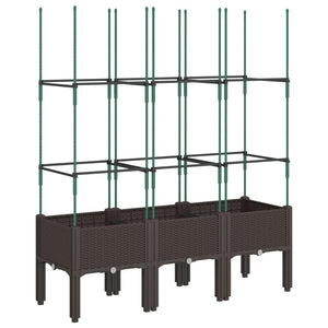 Pflanzkübel mit Rankgitter Braun 120cm