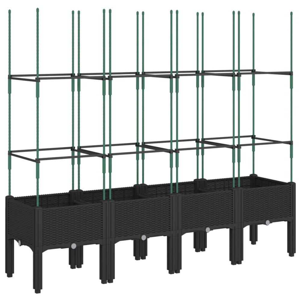 Pflanzkübel mit Rankgitter Schwarz 160cm