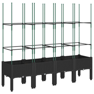 Pflanzkübel mit Rankgitter Schwarz 160cm