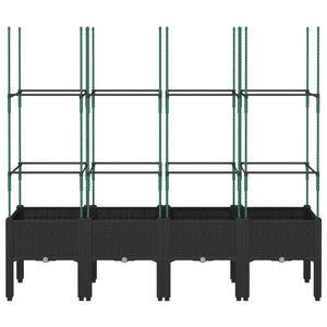 Pflanzkübel mit Rankgitter Schwarz 160cm