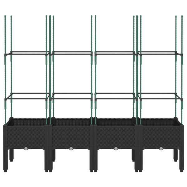 Pflanzkübel mit Rankgitter Schwarz 160cm