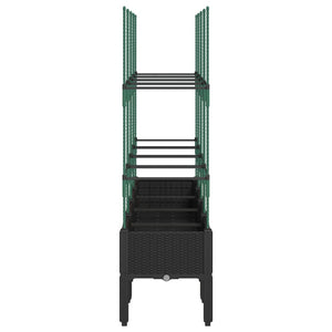 Pflanzkübel mit Rankgitter Schwarz 160cm