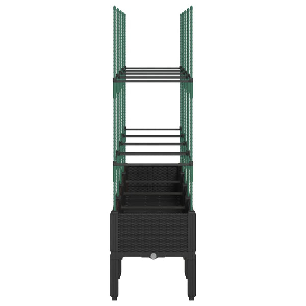 Pflanzkübel mit Rankgitter Schwarz 160cm