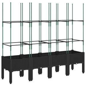 Pflanzkübel mit Rankgitter Schwarz 160cm