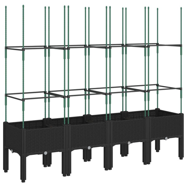 Pflanzkübel mit Rankgitter Schwarz 160cm
