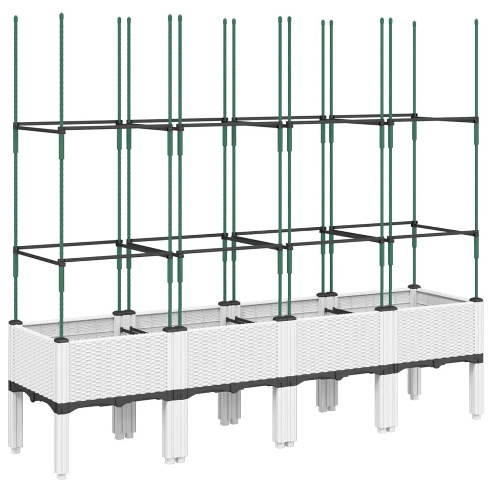Pflanzkübel mit Rankgitter Weiß 160cm