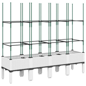 Pflanzkübel mit Rankgitter Weiß 160cm
