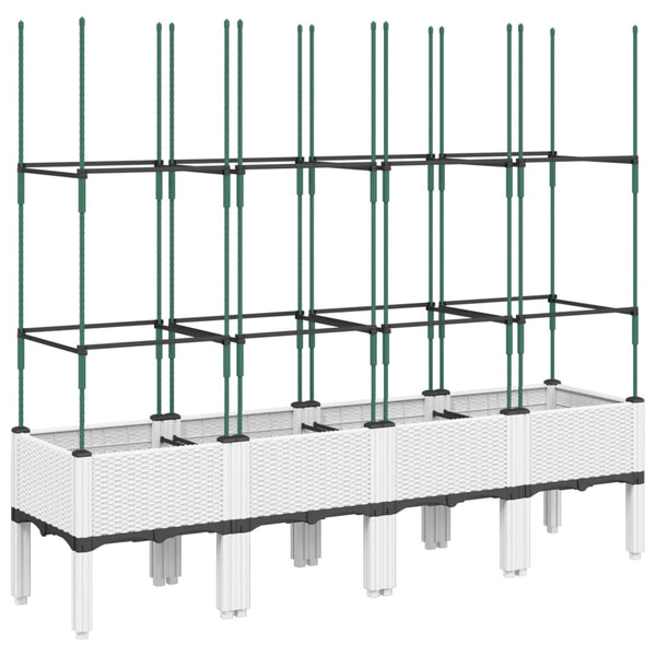 Pflanzkübel mit Rankgitter Weiß 160cm