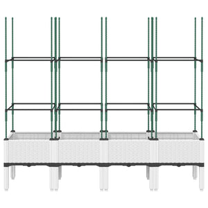 Pflanzkübel mit Rankgitter Weiß 160cm