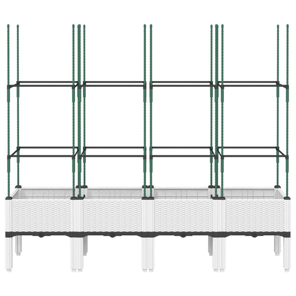 Pflanzkübel mit Rankgitter Weiß 160cm