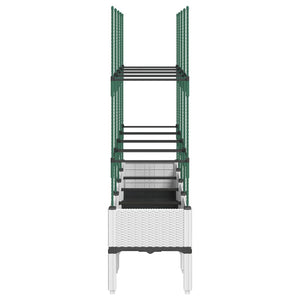 Pflanzkübel mit Rankgitter Weiß 160cm