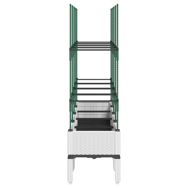 Pflanzkübel mit Rankgitter Weiß 160cm