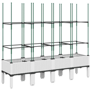 Pflanzkübel mit Rankgitter Weiß 160cm