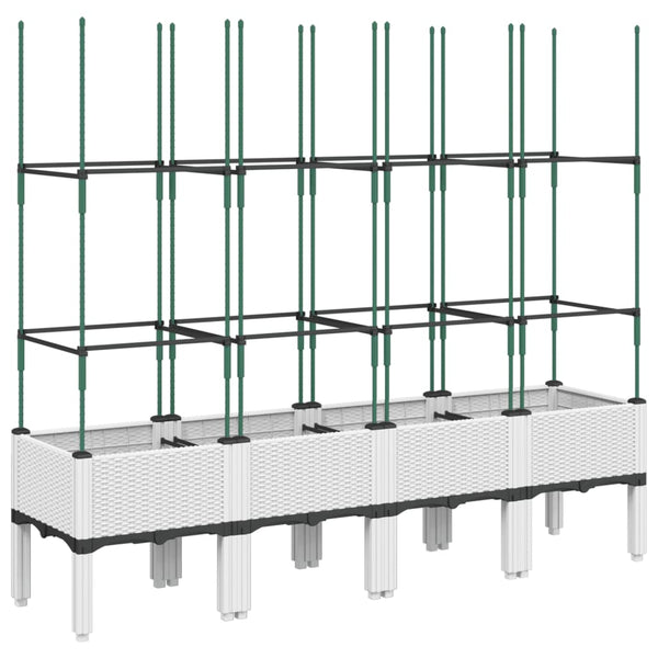 Pflanzkübel mit Rankgitter Weiß 160cm
