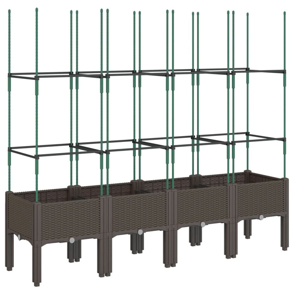 Pflanzkübel mit Rankgitter Braun 160cm