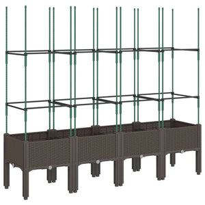 Pflanzkübel mit Rankgitter Braun 160cm