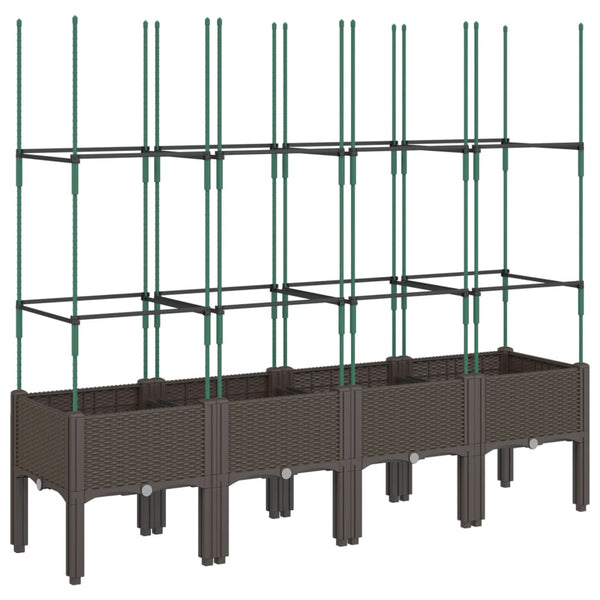 Pflanzkübel mit Rankgitter Braun 160cm