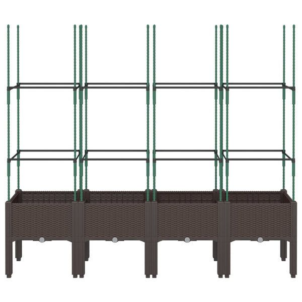 Pflanzkübel mit Rankgitter Braun 160cm