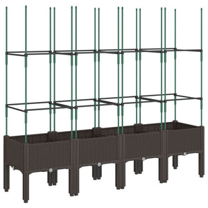 Pflanzkübel mit Rankgitter Braun 160cm