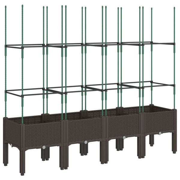 Pflanzkübel mit Rankgitter Braun 160cm