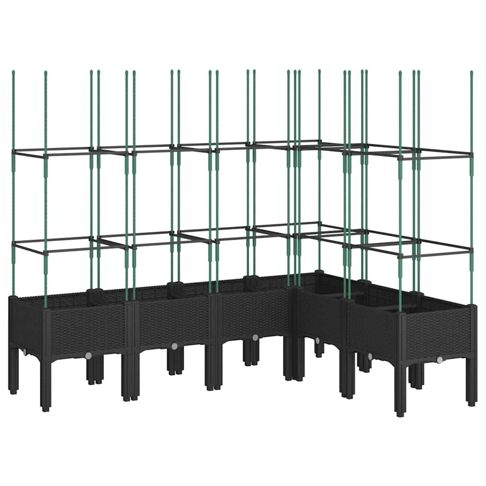 Pflanzkübel mit Rankgitter Schwarz 160cm