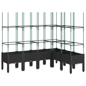 Pflanzkübel mit Rankgitter Schwarz 160cm