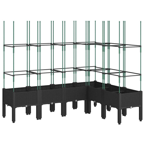 Pflanzkübel mit Rankgitter Schwarz 160cm
