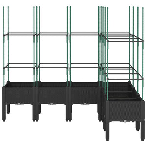 Pflanzkübel mit Rankgitter Schwarz 160cm