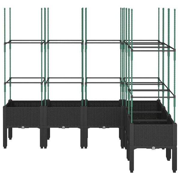 Pflanzkübel mit Rankgitter Schwarz 160cm