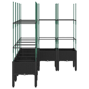 Pflanzkübel mit Rankgitter Schwarz 160cm