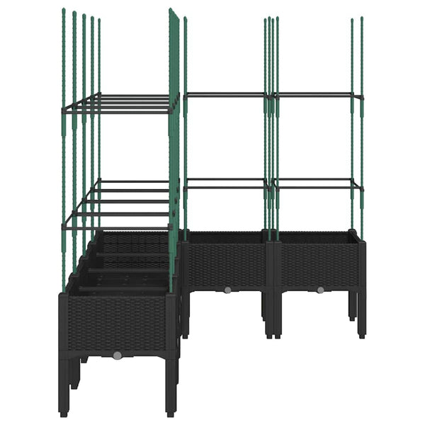 Pflanzkübel mit Rankgitter Schwarz 160cm