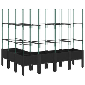 Pflanzkübel mit Rankgitter Schwarz 160cm