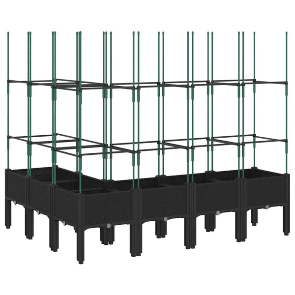 Pflanzkübel mit Rankgitter Schwarz 160cm